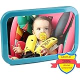 TYSKL Baby Mirror for Car - Safety Car Seat Mirror for Rear Facing Infant with Wide Crystal Clear View - Adjustable Acrylic 360Â°for Backseat - Safe, Secure and Shatterproof (Blue)