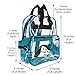 DALIX Clear Backpack Bags Smooth Plastic Transparent See Through in Teal