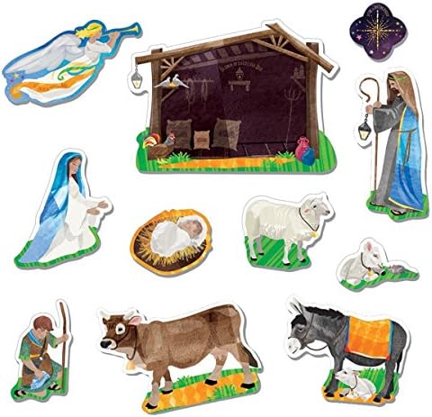 Christmas Nativity Manger Scene Learning Activity Magnet Set, 11 Pieces
