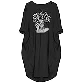 WbJetr My Roots Character Graphic Print Long Sleeve Casual Tunic Dress with Pocket for Women
