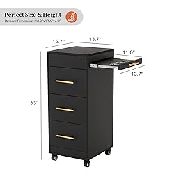 Wood Salon Trolley Cart with Wheels, Hair Cart