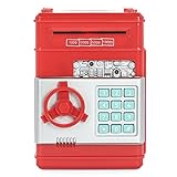 Stylebeauty Electronic Password Piggy Bank Cash Coin Can Money Locker Auto Insert Bills Safe Box Password ATM Bank Saver Birthday Gifts for Kids ( RED )