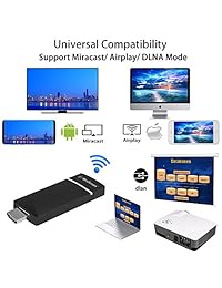 Mirascreen   Receptor de vídeo inalámbrico con WiFi 1080P con antena interna y espejo desde teléfono PC a HDTV monitor proyector compatible con Miracast Airplay DLNA