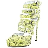 Luichiny Take Me Back Women Open Toe Synthetic Platform Heel