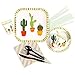 RiscaWin Cactus Birthday Party Tableware Set, Party Set Serves 10,Paper Plates,Paper Cups,Paper Straws,Napkins,Plastic Knives, Plastic Spoon,Plastic Forks– Complete Party Pack (Cactus) …