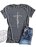 Enmeng Womens Causal Faith Printed T-Shirt Christian Graphic Tees