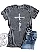 Enmeng Womens Causal Faith Printed T-Shirt Christian Graphic Tees