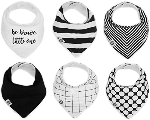 Baby Bandana Drool Bibs for Boys &amp; Girls 6 Pack "Monochrome Set" by Mumby