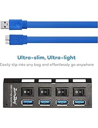 USB HUB 3.0 Splitter para Ps4,2win2buy USB Data Hub individual encendido apagado interruptores luces para ordenador portátil, ordenador, Mac Flash Drive Playstation 4 Slim Pro