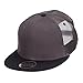 Mesh Premium Snapback Flat Bill Cap - Black Charcoal OSFM