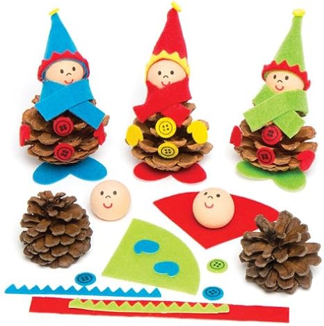Baker Ross Kits De Fabrication De Lutins En Pommes De Pins Naturelles Lot De 5 Loisirs Creatifs Pour Enfants Amazon Fr Jeux Et Jouets