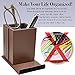 Elegant Eyeglass Glasses Holder Phone Stand – Premium Brown Faux Leather, Soft Velvet Lining, Non Skid Felt Bottom - Multipurpose Desktop Organizer for Eyewear, Smart Phone, Pens & Office Supplies