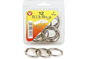 Hygloss Products Book Rings – 1 Inch Silver Steel Metal Binder Rings, 12 Pack