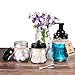 SheeChung Small Mason Jar, Glass Qtip Holder, Apothecary Jars with Lids, Bathroom Organizers and Storage, Bathroom Canister for Q-tips, Cottons, Floss, Balls, Cotton Swabs, Farmhouse Decor-Black