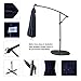 C-Hopetree 10 ft Offset Cantilever Outdoor Patio Umbrella with Solar LED Lights – Navy Blue
