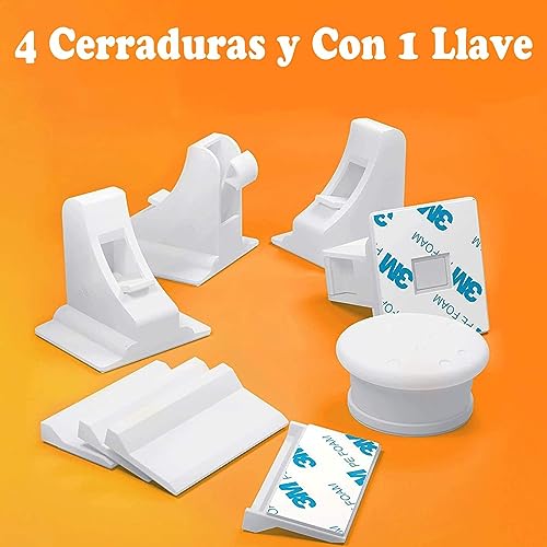 Cierres de Seguridad para Niños, Cierres Magnéticos de Seguridad, A Prueba de Niños, Cerraduras de Bebé, Funciona con La Mayoría de Armarios y Cajones, Instalación Sin Taladrar, 8 Cerraduras +2 Llaves