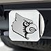 University of Louisville Cardinals NCAA Chrome Metal Hitch Cover by FANMATS - Unique 3D Chrome Team Logo Molded Design – Easy Installation on Truck, SUV, Car or ATV - Ideal Gift for Student/Alumni/Fan