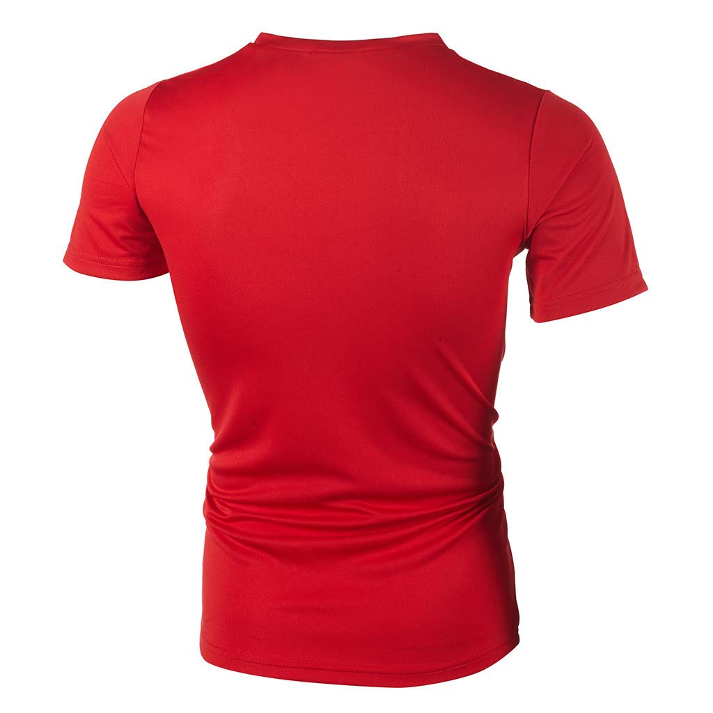 Fitfulvan Fashion Men's Blouse Casual Slim Letter Printed Short Sleeve T Shirt Top - Image 5