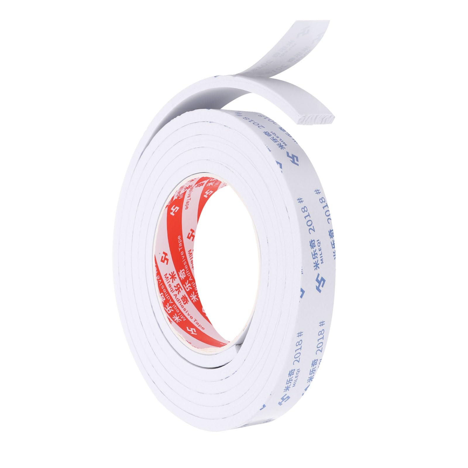 PATIKIL 2m/6.6ft Sealing Foam Tape, 2.5cm Wide 5mm Thick Single Sided Weather Stripping Door Seal Strip for Window Door Insulation, White
