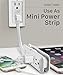 FosPower 3-Outlet 125V Power Strip with 10inch Wraparound Extension Cord & 90 Degree Plug Adapter Wall Tap for Home, Office & Travel (White)