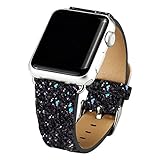 Urberry 38mm Bling Glitter Replacement Band for Apple Watch Series 2, Series 1, Sport, Edition (Black)