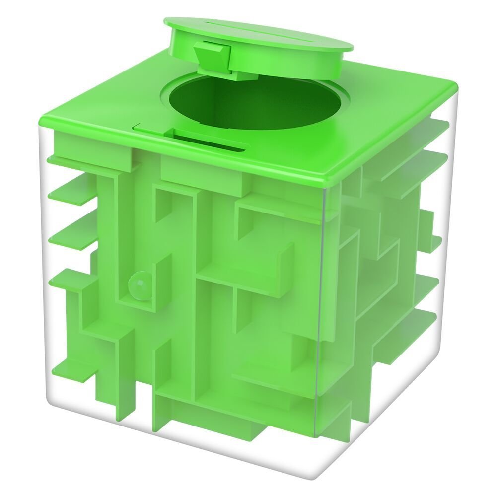 3D Three-dimensional Money Maze Puzzle Box, Eschone Unique Piggy Bank Money Toy Gift Holder Box, Fun Maze Puzzle Games for Kids Adult Birthday Christmas Gifts Home School Early Education (Green)