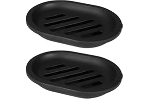 Topsky Soap Dish for Shower, 2pcs Soap Dishes Soap Savers for Bar Soap, Soap Bar Holder Shower with Drip Tray, Plastic Soap Holders with Drain for Kitchen Sink, Easy to Clean, Keeps The Soap Dry