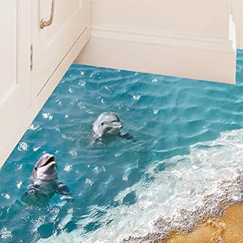 Luniwei 23 635 4 Pvc Dolphin Sea Ocean Bathroom Decor 3d Wall