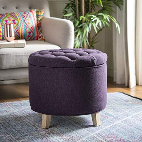 Safavieh Hudson Collection Amelia Tufted Storage Ottoman Plum