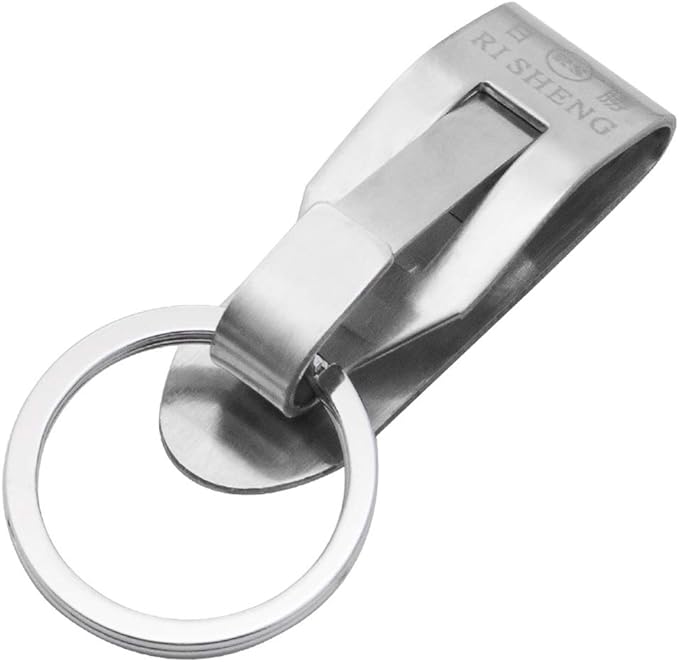 Belt Clip Key Chain,Stainless Steel Keyring Security Clip On Heavy Duty