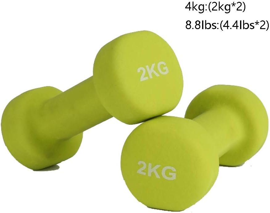 Dumbbell Dumbbells 2PCS Dumbbell Classical Head Vinyl Dumbbell Set, Female Fitness Weight Durable Stylish Portable Small Dumbbell Exercise (Color : 4 kg (2 kg2))