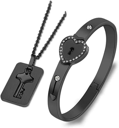 Lock Bracelet and Key Necklace 