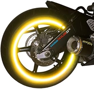 customTAYLOR33 (All Vehicles Yellow/Gold High Intensity Grade Reflective Copyrighted Safety Rim Tapes (Must Select Your Rim Size), 26" (Rim Size)