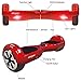 Skque I1.1 UL2272 Smart Two Wheel Self Balancing Electric Scooter, Red, 6.5