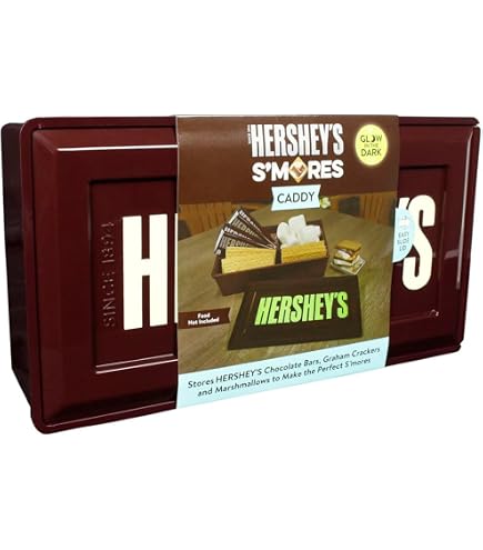 Mr. Bar-B-Q Hershey's Smores Caddy Tray Organizer - Smores Station Box to Store All Essentials On The Go for Picnics, Camping w/Removable Tray & Carrying Handle