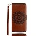 iPhone 8 Wallet Case,For iPhone 7 Wallet Case,Valentoria® Mandragora Flower Premium Vintage Emboss Leather Wallet Pouch Case with Wrist Strap for iPhone 8/7 4.7inch(Brown)