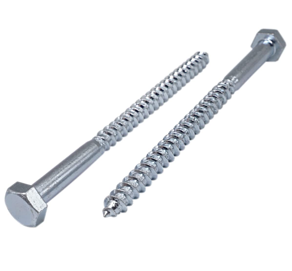 (Pack of 10 pcs) DIN 571 Zinc Plated Steel Hexagon Wood Screws M10 x 160 mm, Hex Screw, Lag Bolts, Hex Head, Coach Screws (10, M10 x 160 mm)