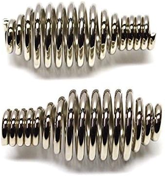 FF Distributors BBQ Heavy Duty Spring Handle One Sided 3-1/2" Tapered 2-Pack Nickel Plated (Chrome Look) Barbecue Smoker, Grill, Stove, Pit Accessories