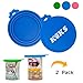 KEKS Pet Can Covers Blue - 2 Pack - BPA Free, Food Grade Silicone Covers - Multisize Pet Food Storage Covers - One Size Fits All Standard Dog Food Cans and Cat Food Cans - Can Topper - Can Tops