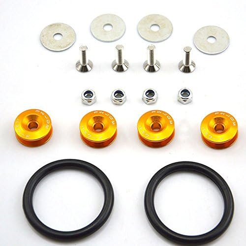 PerfecTech 4pcs/set Car Trunk Bumpers Fender Hatch Lids Quick Release Fasteners Kit Golden