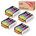 JIMIGO PGI-250XL CLI-251XL Compatible Replacement for Canon 250 251 Ink Cartridges, for Pixma MX922 IX6820 IP7220 IP8720 MG5520 MG5420 MG5620 MG6620 Printer (4 PGBK/Cyan/Magenta/Yellow/Small Black)
