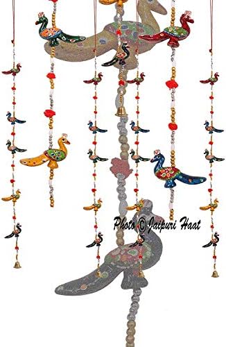 URBAN HAAT Peacock Full Door Hangings for Main Door/Living Room Home Décor (5.3 Feet Length, 20 Peacock) - 1 Pair