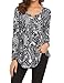 Halife Plus Size Tunic Tops for Women Loose Fit Dressy Casual Blouses Long Sleeve V Neck Henley Top Fall Shirts 2X Black