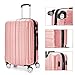 Fochier 3 Piece Expandable Spinner Luggage Set Hard Shell Lightweight Suitcase Rose Gold