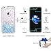 Maxdara iPhone 6/6s/7/8 Case, [4.7 inch Screen Protector] Black Glitter Liquid Sparkle Protective Bumper Case Floating Bling Pretty Quicksand for Girls Children for iPhone 6/6s/7/8 (Blue)