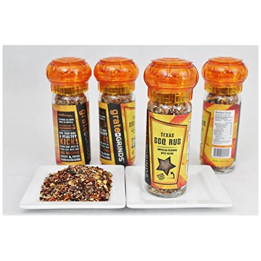 Grate Grinds Texas BBQ Rub in an easy to use 4 oz. glass spice grinder