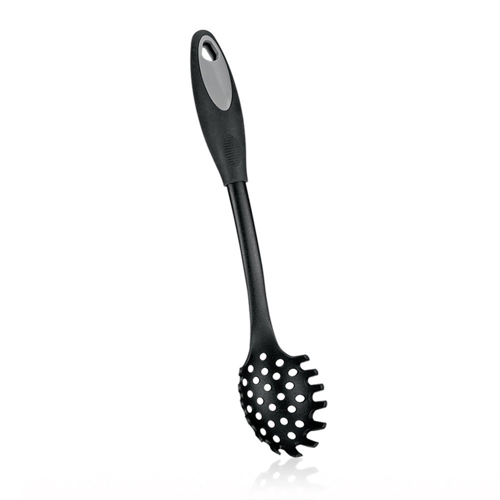 Metaltex "Britannia" Spaghetti Spoon of Nylon/Rubber, Black