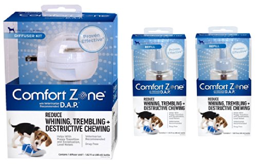 Comfort Zone Dog Appeasing Pheromone Diffuser with 2 Extra Refills for Behavior Control, 1-Pack