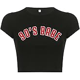 Woxlica I Heart Top y2k Graphic Baby Tees Summer Crop Top for Women