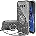 OCYCLONE for Galaxy S8 Case, Glitter Luxury Cute Phone Case for Women Girls with Kickstand, Bling Diamond Rhinestone Bumper with Ring Stand Compatible with Galaxy S8 Case for Girl Women - Mauve Black